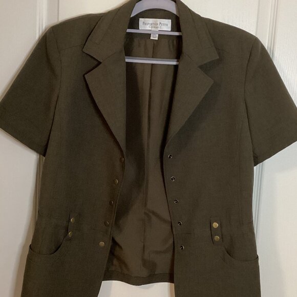 Conrad C Proportion Women's Size 8 Petite Short Sleeve Blazer Jacket Office - Picture 5 of 8